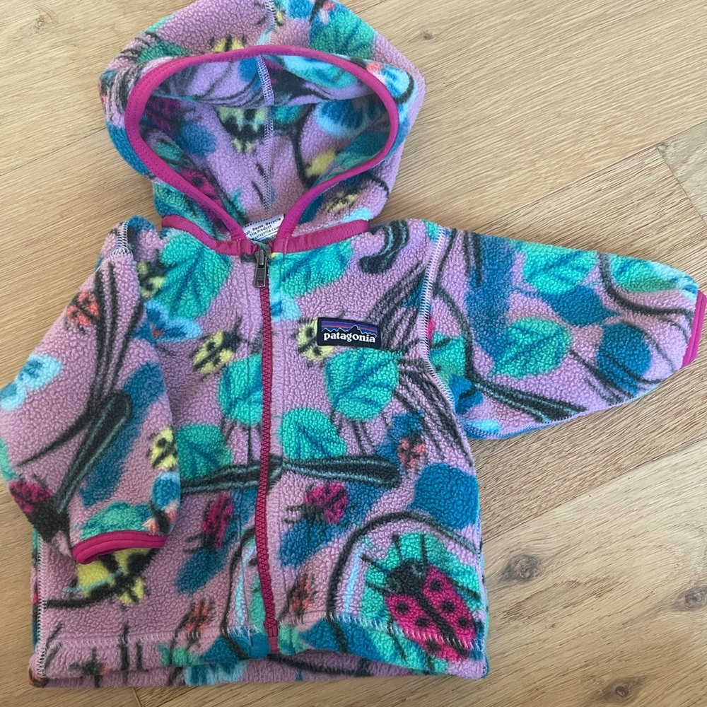 Patagonia lady bug and butterfly fleece jacket